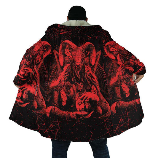 SATANIC ROCK HOODED COAT MP857 - Amaze Style™-Apparel