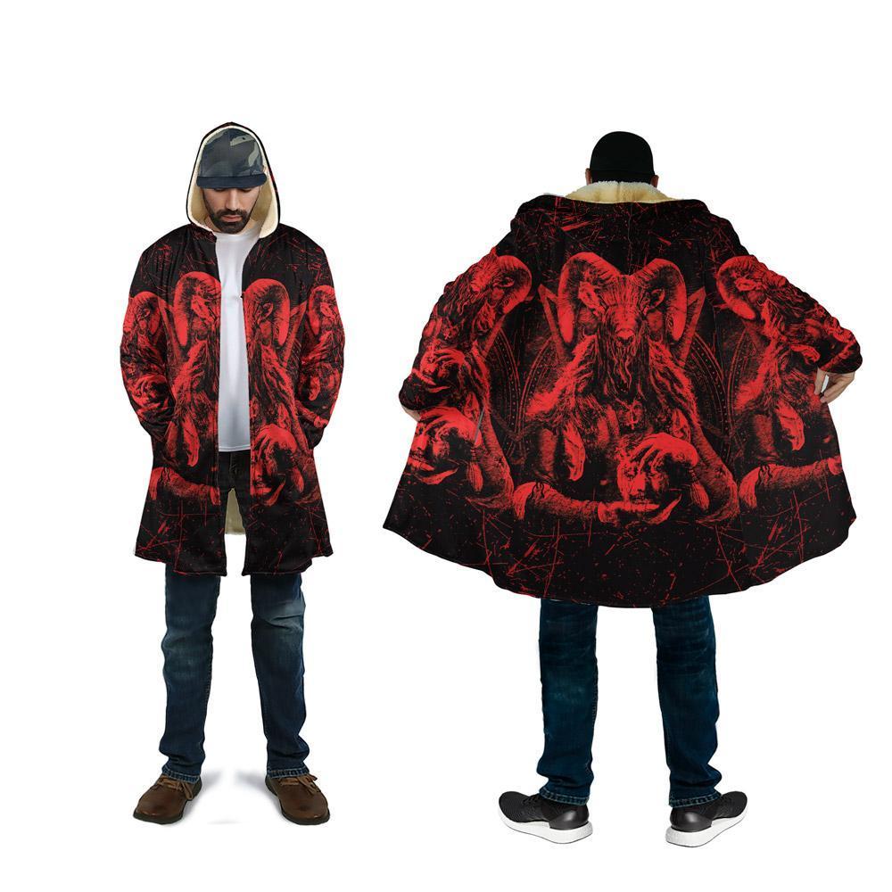 SATANIC ROCK HOODED COAT MP857 - Amaze Style™-Apparel