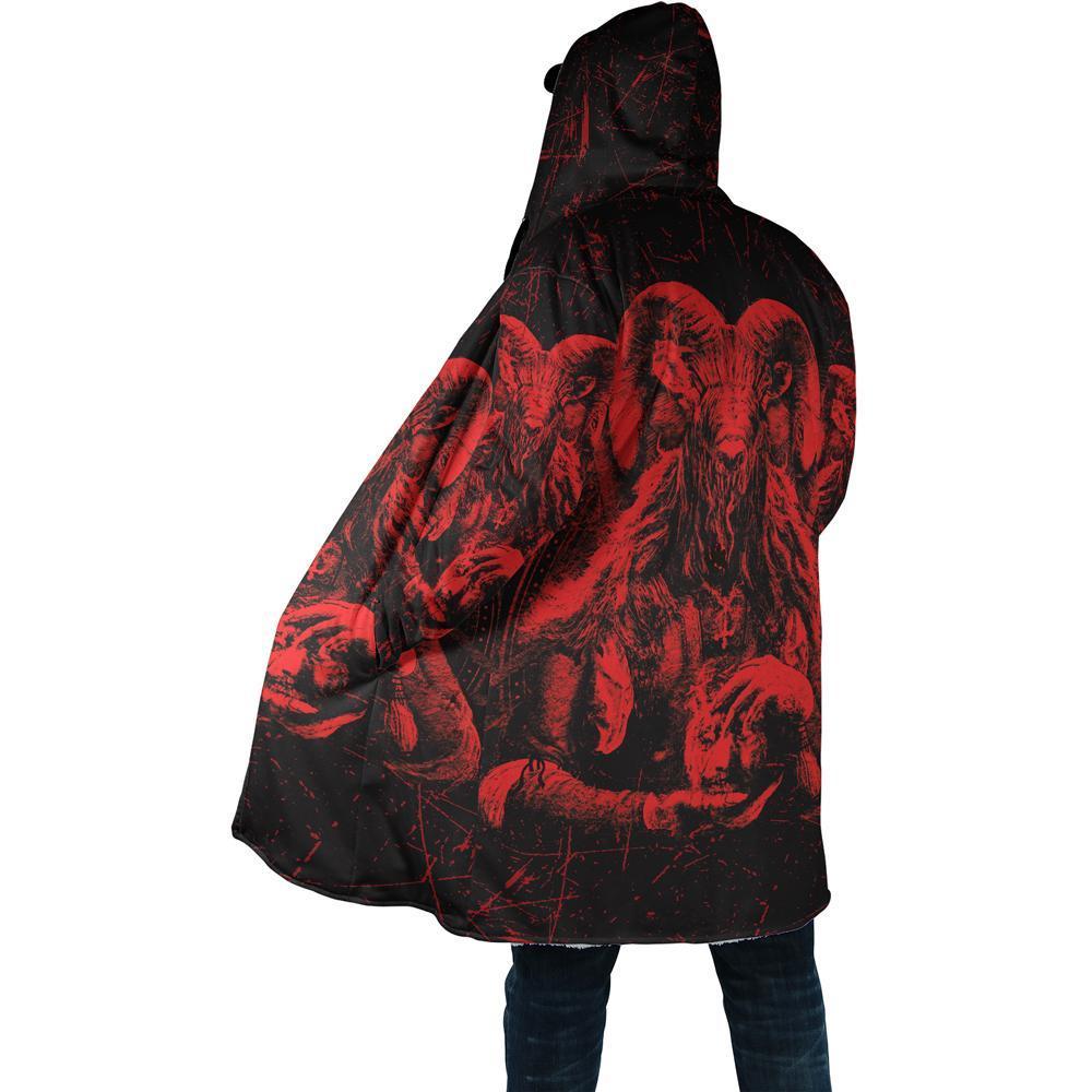 SATANIC ROCK HOODED COAT MP857 - Amaze Style™-Apparel
