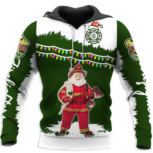SANTA FIREFIGHTER 3D ALL OVER PRINTED SHIRTS MP805 - Amaze Style™-Apparel