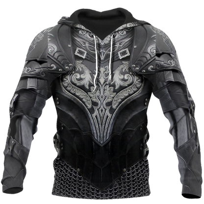 3D Printed Hoodie Chainmail Knight Armor Clothes MP799-Apparel-MP-Hoodie-S-Vibe Cosy™