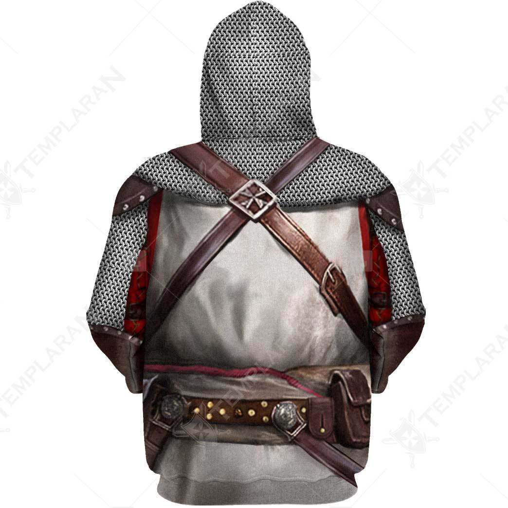 KNIGHT TEMPLAR CHAINMAIL 3D OVER PRINTED HOODIE MP885 - Amaze Style™-Apparel