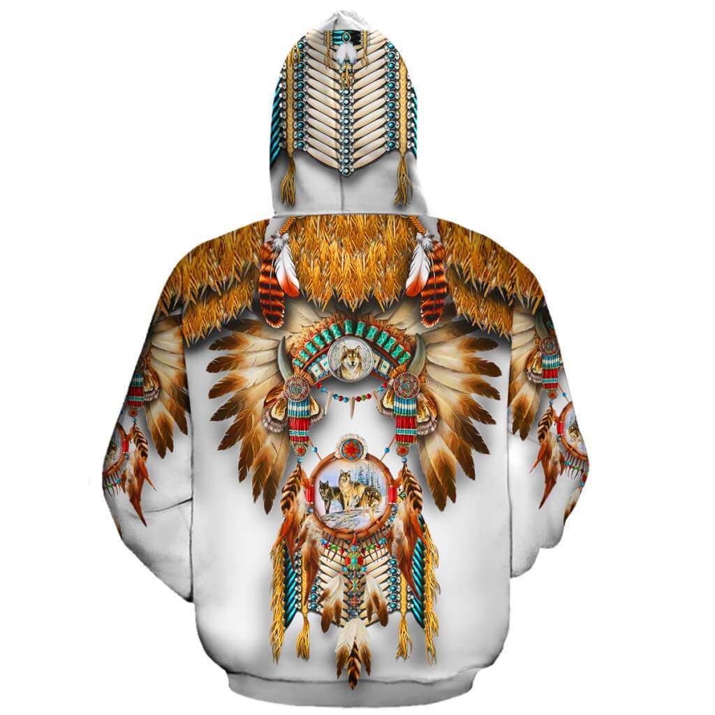 NATIVE AMERICAN 3D OVER PRINTED HOODIE SWEATER MP887 - Amaze Style™-Apparel
