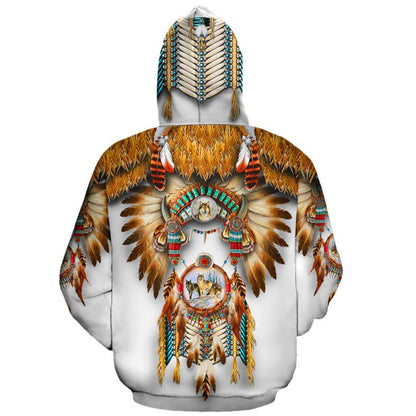 NATIVE AMERICAN 3D OVER PRINTED HOODIE SWEATER MP887 - Amaze Style™-Apparel