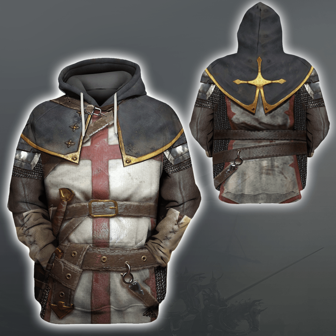 KNIGHT TEMPLAR CHAINMAIL 3D OVER PRINTED HOODIE SWEATER MP886 - Amaze Style™-Apparel