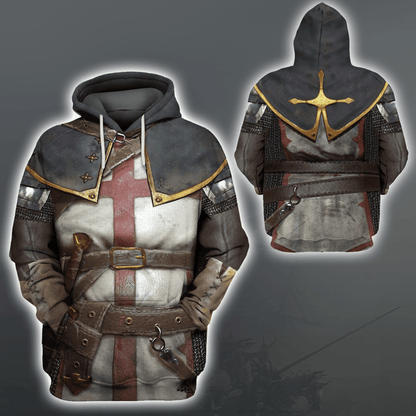 KNIGHT TEMPLAR CHAINMAIL 3D OVER PRINTED HOODIE SWEATER MP886 - Amaze Style™-Apparel