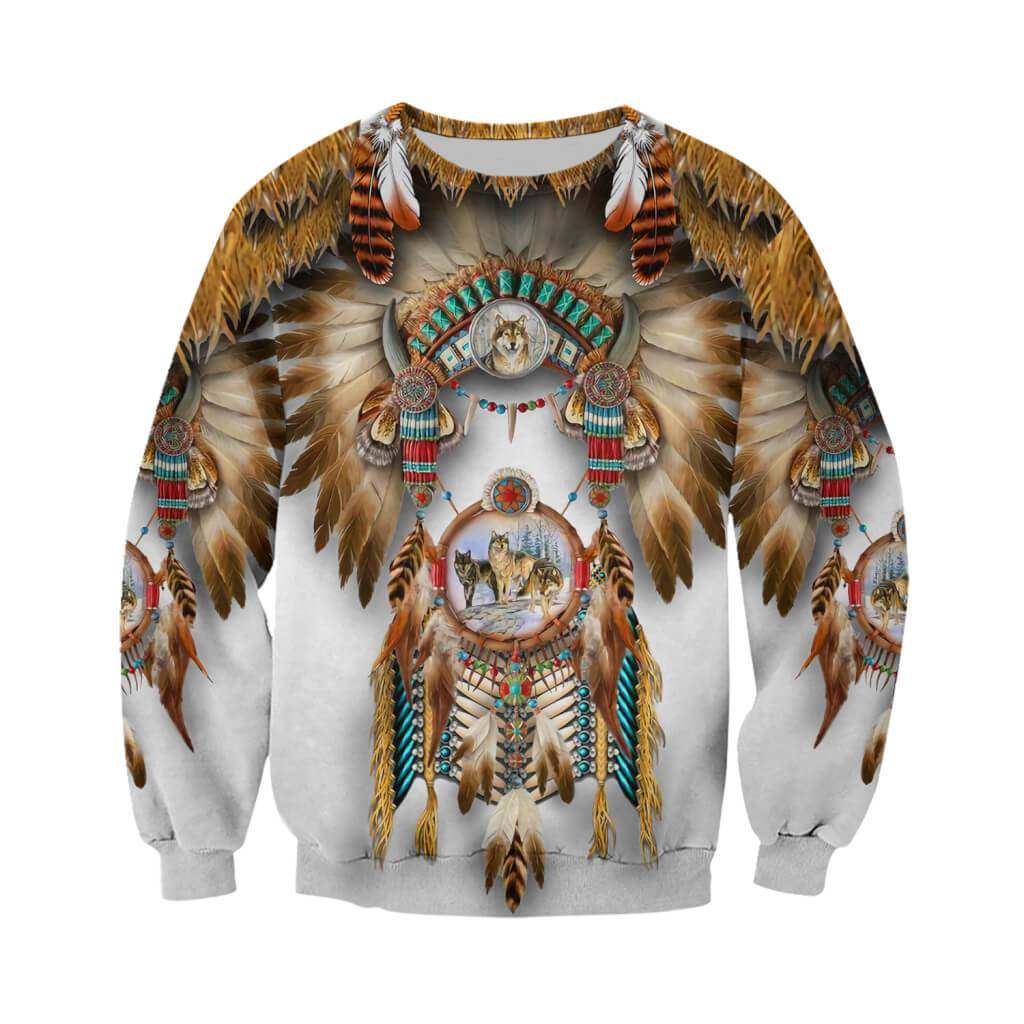 NATIVE AMERICAN 3D OVER PRINTED HOODIE SWEATER MP887 - Amaze Style™-Apparel