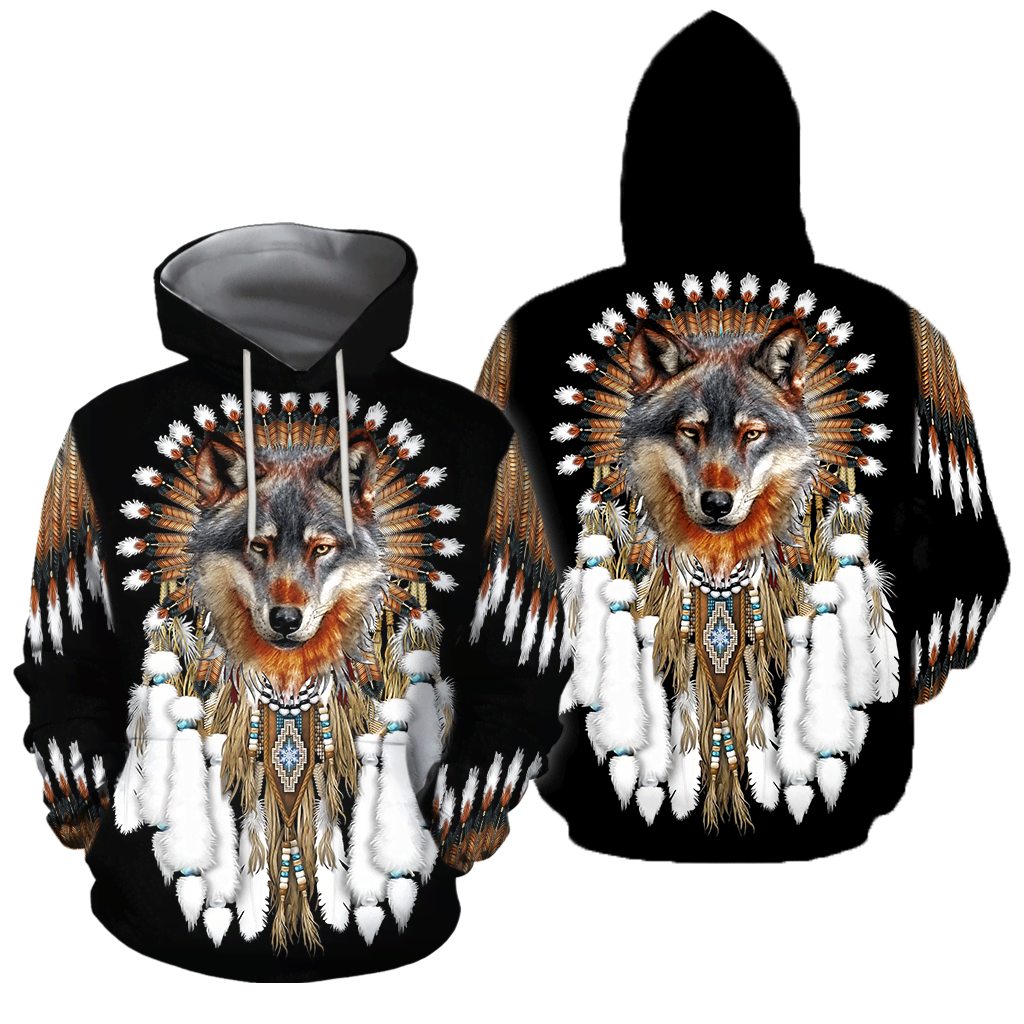 Native Wolf Dreamcatcher 3D Hoodie MP874-Apparel-MP-Hoodie-S-Vibe Cosy™