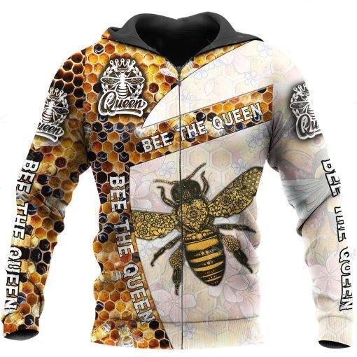 Bee The Queen 3D All Over Printed Shirts For Men And Women MP941-Apparel-MP-Zipped Hoodie-S-Vibe Cosy™