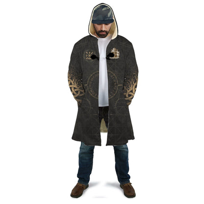 1stIceland Viking Hooded Cloak, Yggdrasil Helm Of Awe Rune Circle K7 - Amaze Style™-ALL OVER PRINT CLOAKS (W)