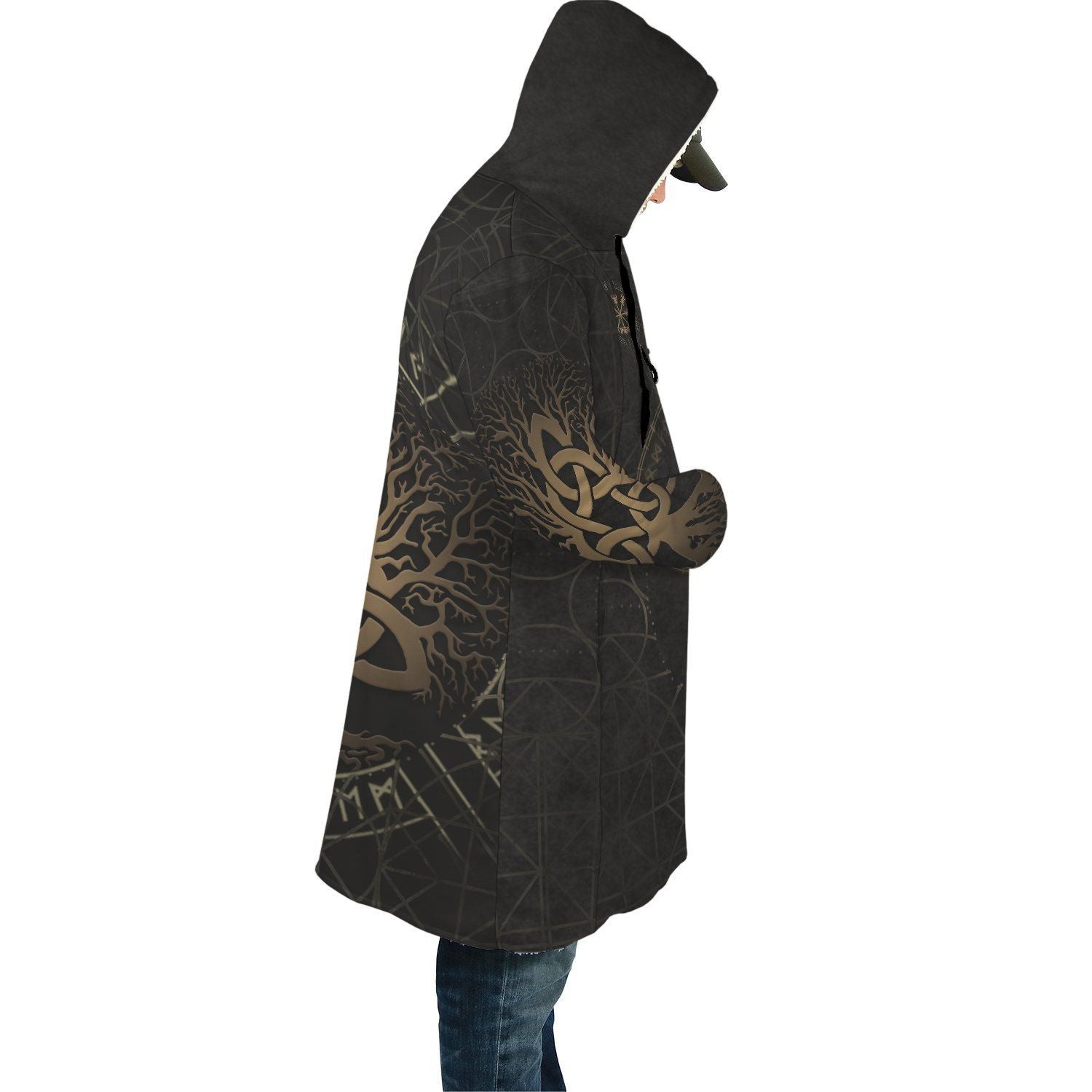 1stIceland Viking Hooded Cloak, Yggdrasil Helm Of Awe Rune Circle K7 - Amaze Style™-ALL OVER PRINT CLOAKS (W)
