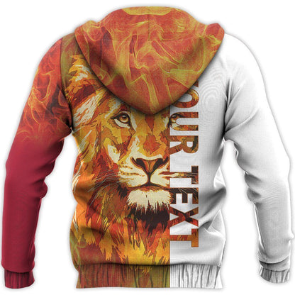 Scotland Custom Hoodie - FLag & Lion Fire (Red) NNK022906 - Amaze Style™-ALL OVER PRINT HOODIES