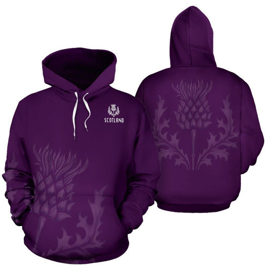 Scotland Hoodie, Purple Thistle All Over Print Hoodie NNK022911 - Amaze Style™-ALL OVER PRINT HOODIES (P)
