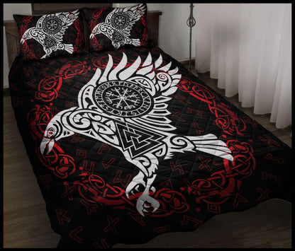 ANTIQUE VIKING RAVEN OF ODIN - QUILT BEDDING SET-Amaze Style™-Twin-Vibe Cosy™