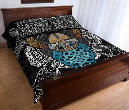 Viking Quilt Bed Set - Odin Helmet Valnut Helm Of Awe Odin HP27052001-Amaze Style™-Quilt Bed Set - Viking-Twin-Vibe Cosy™