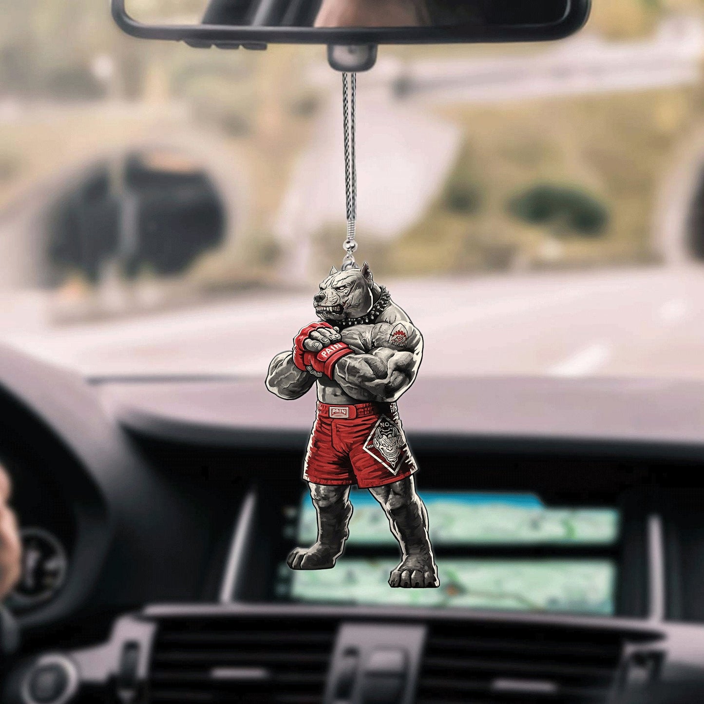 Pitbull Boxing Unique Design Car Hanging Ornament