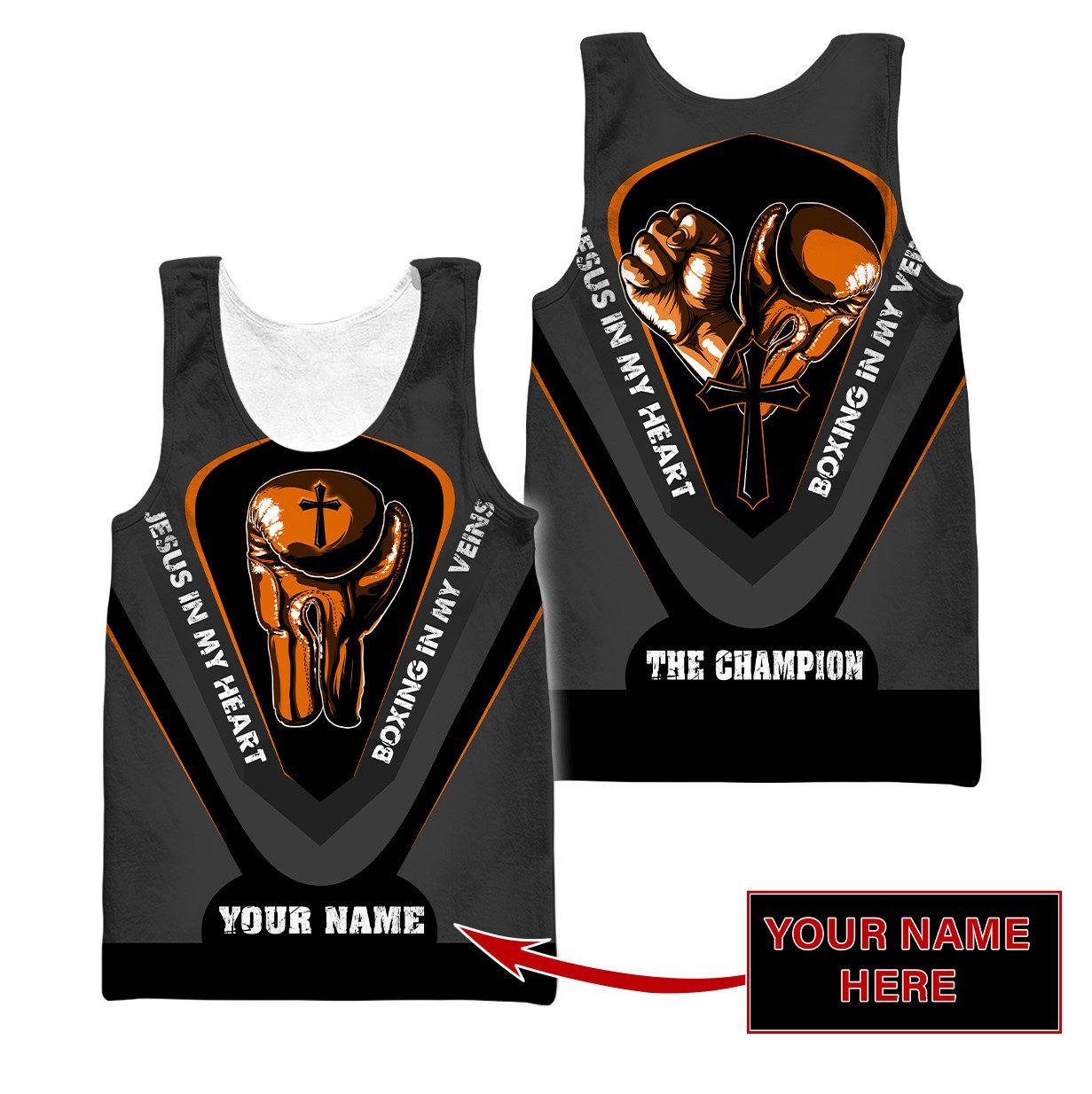 Custom Name Jesus In My Heart, Boxing In My Veins 3D All Over Printed  Unisex Shirt