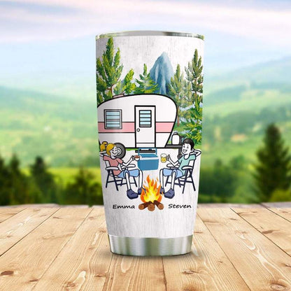 Campfire RV Trailer Beebuble Stainless Steel Tumbler