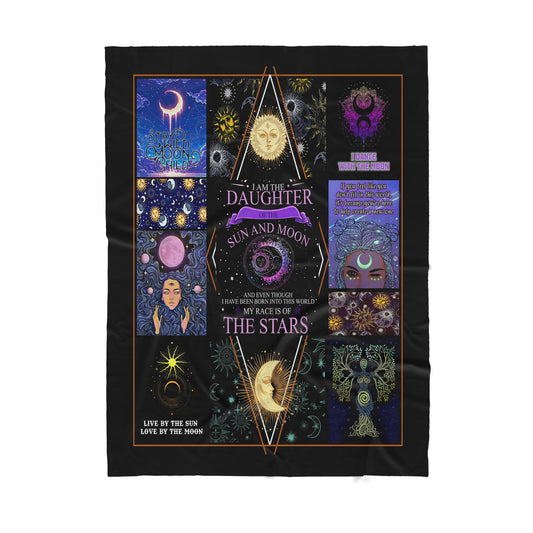 Custom Sherpa Blanket Wicca Sun Moon MEI