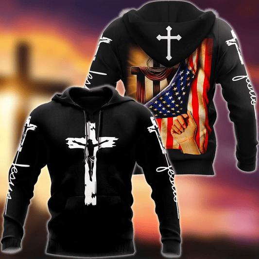 Jesus One Nation Under God 3D All Over Printed Shirts For Men and Women JJ080501 - Amaze Style™-Apparel