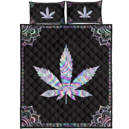 Weed Hologram Hippie 420 Quilt Bedding Set SU270403