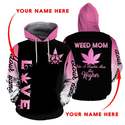 ™ 420 Hoodie Dress Weed Mom 3D all over print Black Pink HD00594
