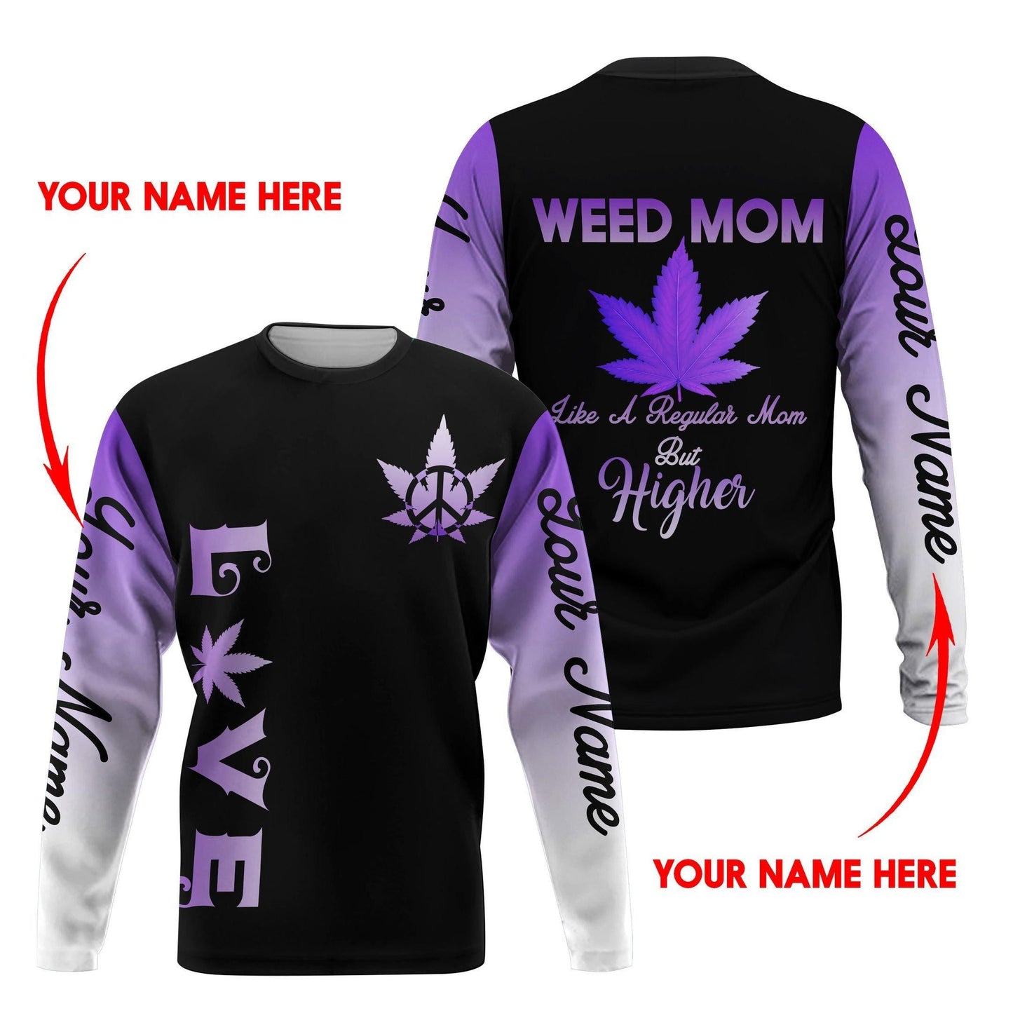™ 420 Hoodie Dress Weed Mom 3D all over print Black Purple HD00665