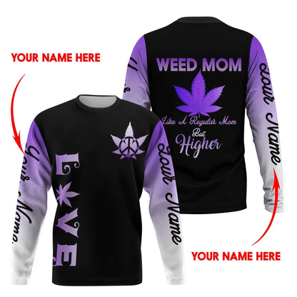 ™ 420 Hoodie Dress Weed Mom 3D all over print Black Purple HD00665