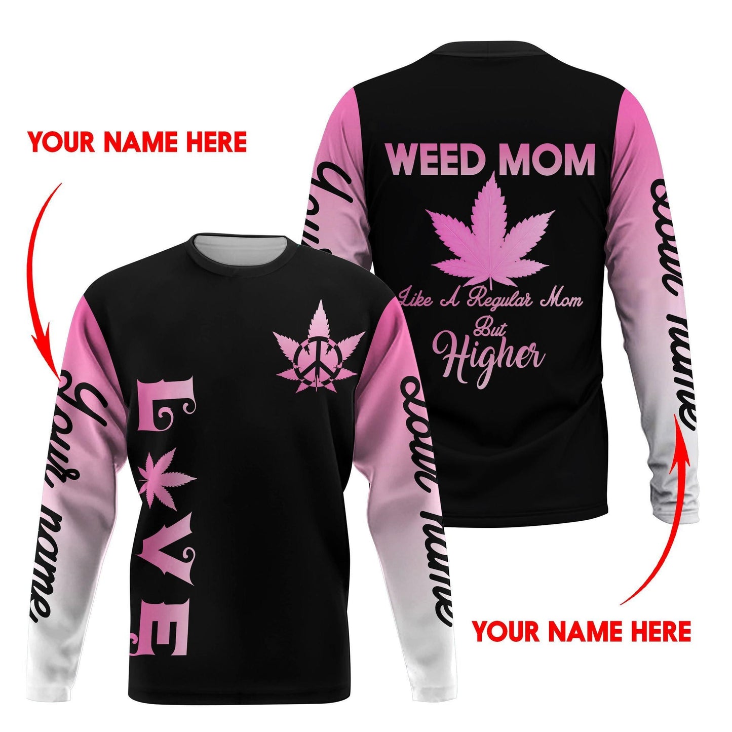 ™ 420 Hoodie Dress Weed Mom 3D all over print Black Pink HD00594