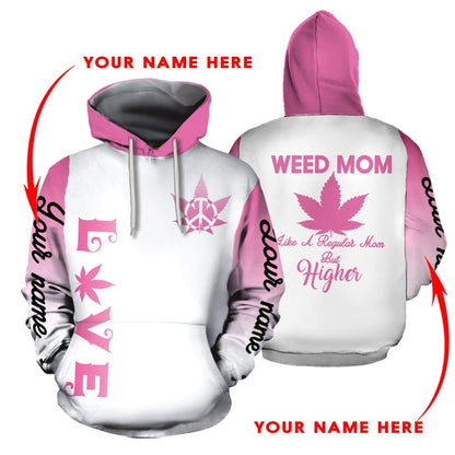 ™ 420 Hoodie Dress Weed Mom 3D all over print White Pink HD00700