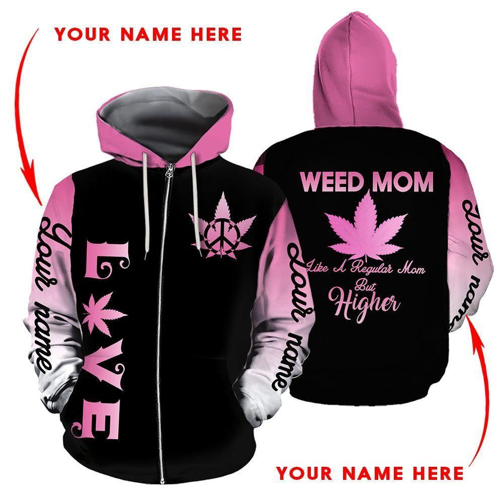 ™ 420 Hoodie Dress Weed Mom 3D all over print Black Pink HD00594