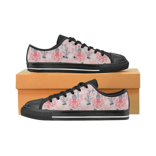 Octopus winter hat garland Fish candy Seaweed Cora Women's Low Top Shoes Black