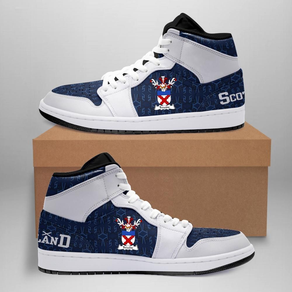 Tweedie Family Crest High Top Sneakers Shoes Scottish Home 1991 Style A7