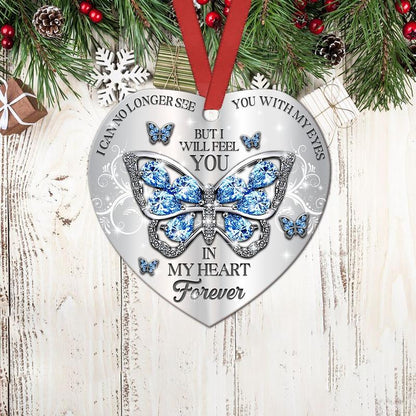 Jewelry Butterfly Feel You In My Heart Heart Ornament, Memorial Gifts On Christmas Occasion