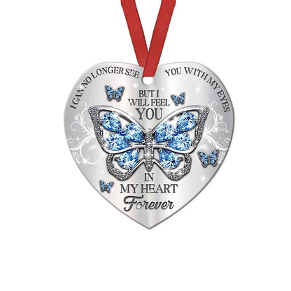 Jewelry Butterfly Feel You In My Heart Heart Ornament, Memorial Gifts On Christmas Occasion