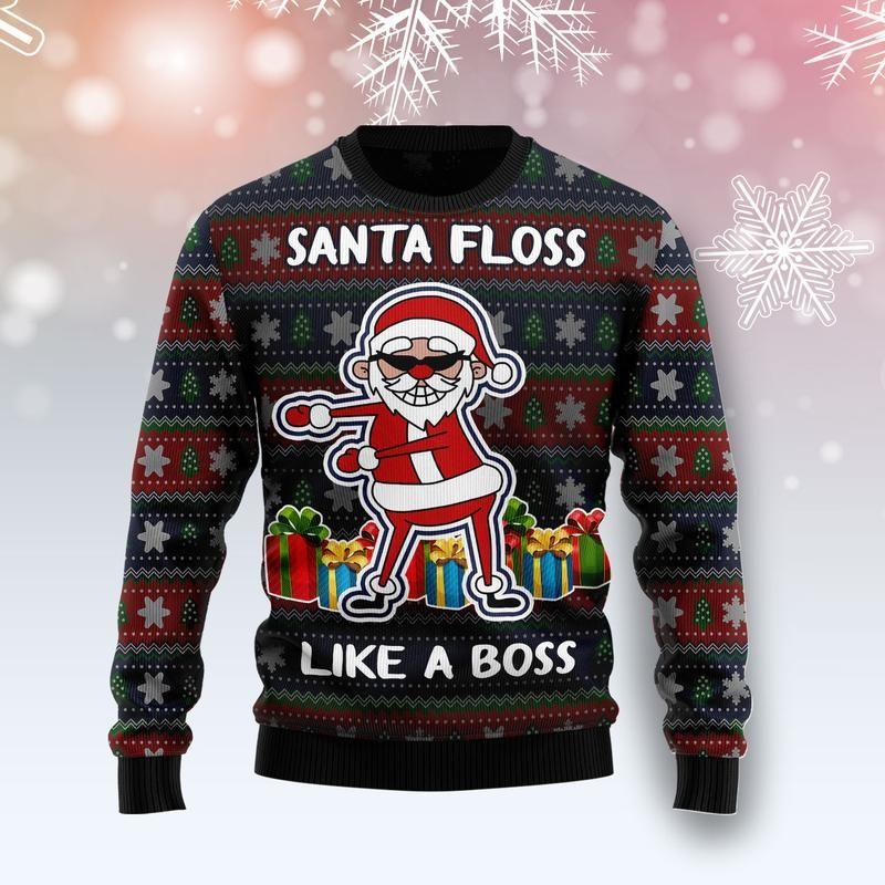 Santa Floss Ugly Christmas Sweater For Men & Women Adult