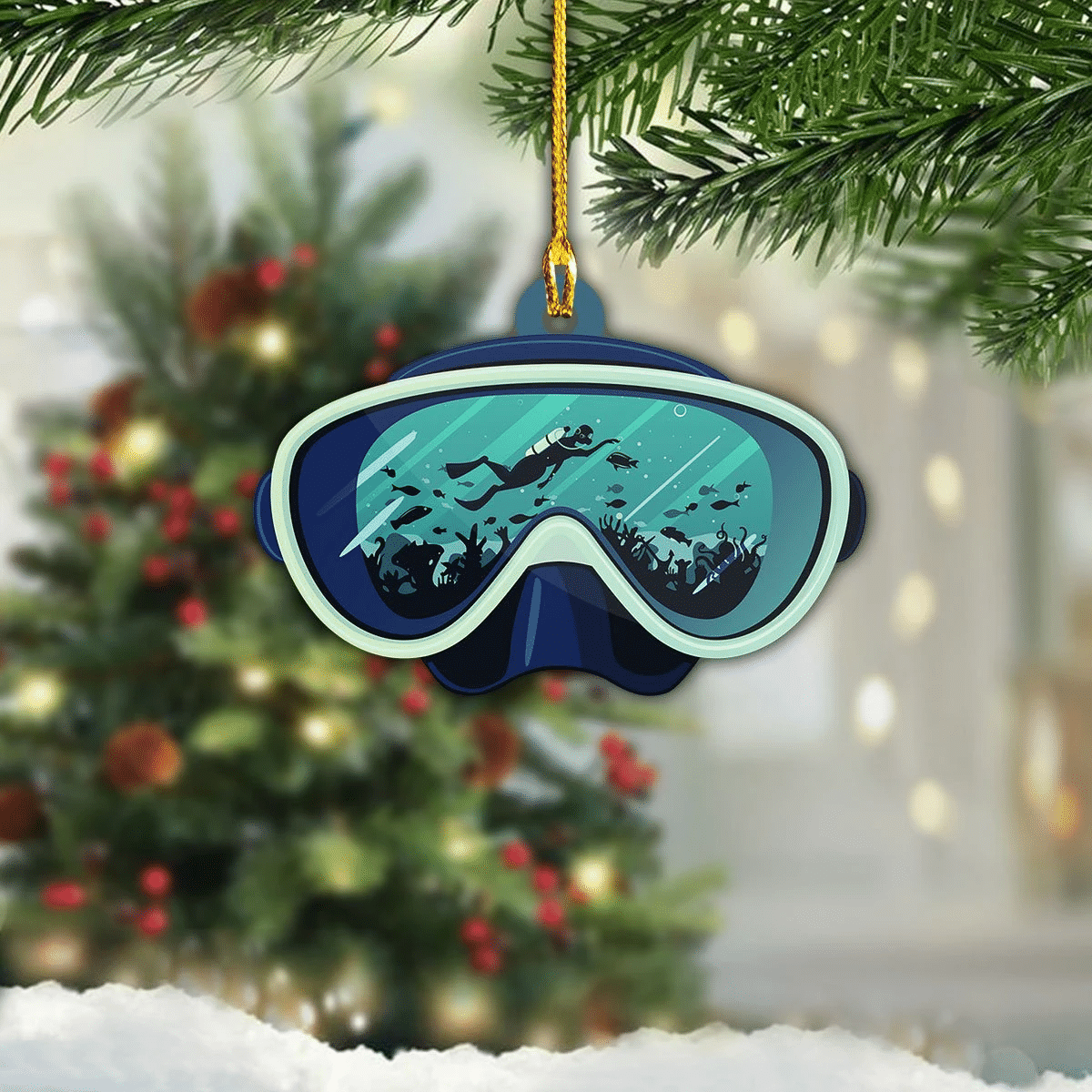 Scuba Diving Glass Shaped Ornament Tmarc tee