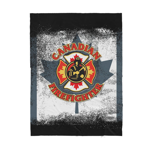Custom Blanket Canadian Firefighter Sherpa Blanket TQH