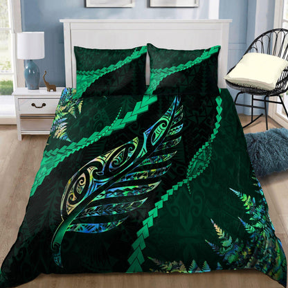Paua Shell Maori Silver Fern 3D All Over Printed Bedding Set