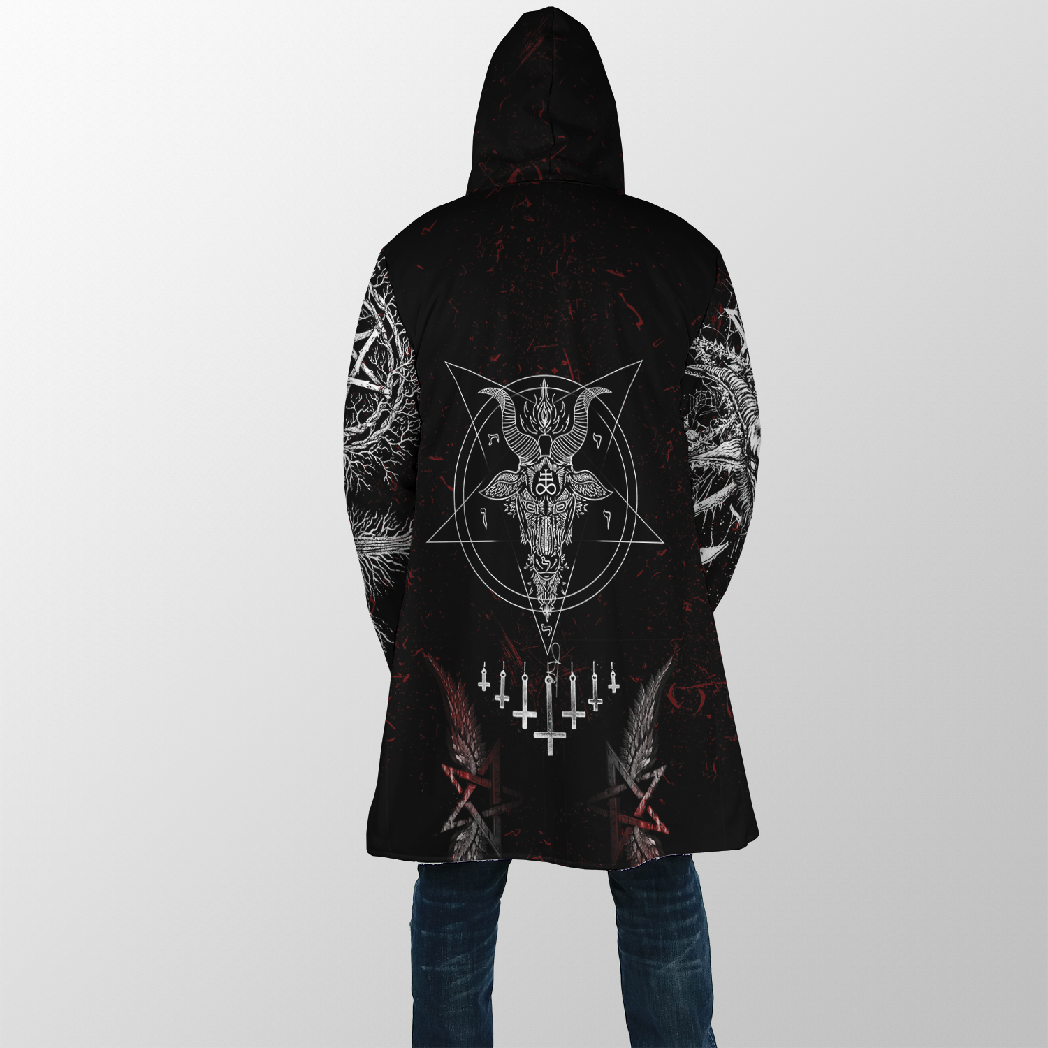 Satanic Hooded Coat MP851 - Amaze Style™-Apparel
