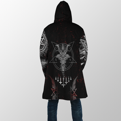 Satanic Hooded Coat MP851 - Amaze Style™-Apparel