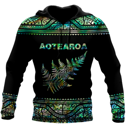 Aoteatoa New Zealand Maori Silver Fern - Paua Shell 3d all over printed shirt and short for man and women