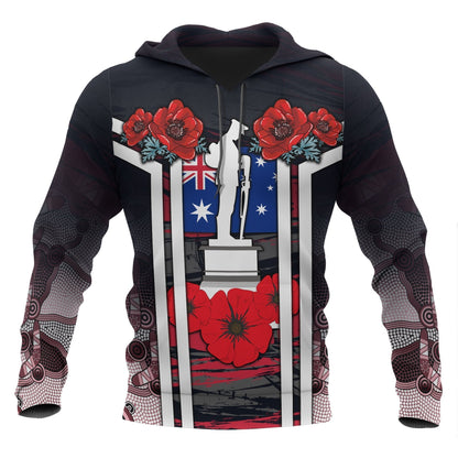Australia Zip-up Hoodies - Anzac Day Hoodies - Poppy Flowerss Dot Painting - Unisex - ver2 NNKANZ3 - Amaze Style™-Apparel