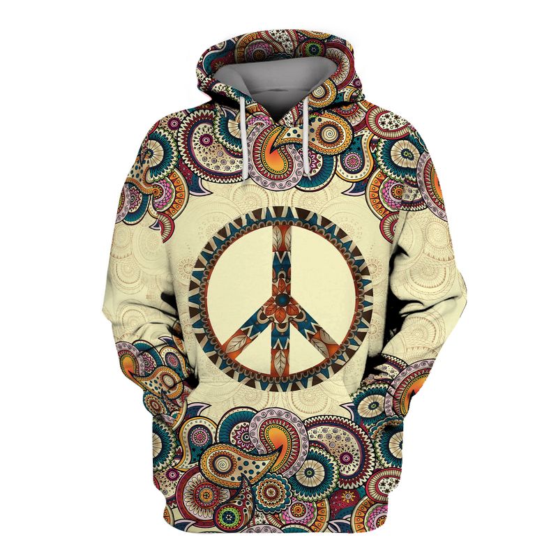 Hippie Vintage Peace Sign 3D All Over Printed Unisex Shirts