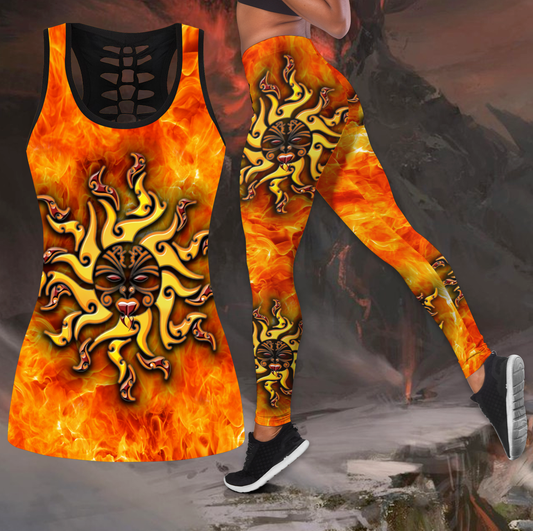 Maori tamanuitera the sun tank top & leggings outfit for women HHT04072007