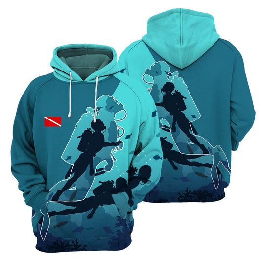 Scuba Diving No Text - 3D All Over Printed Shirt - Amaze Style™-ALL OVER PRINT HOODIES