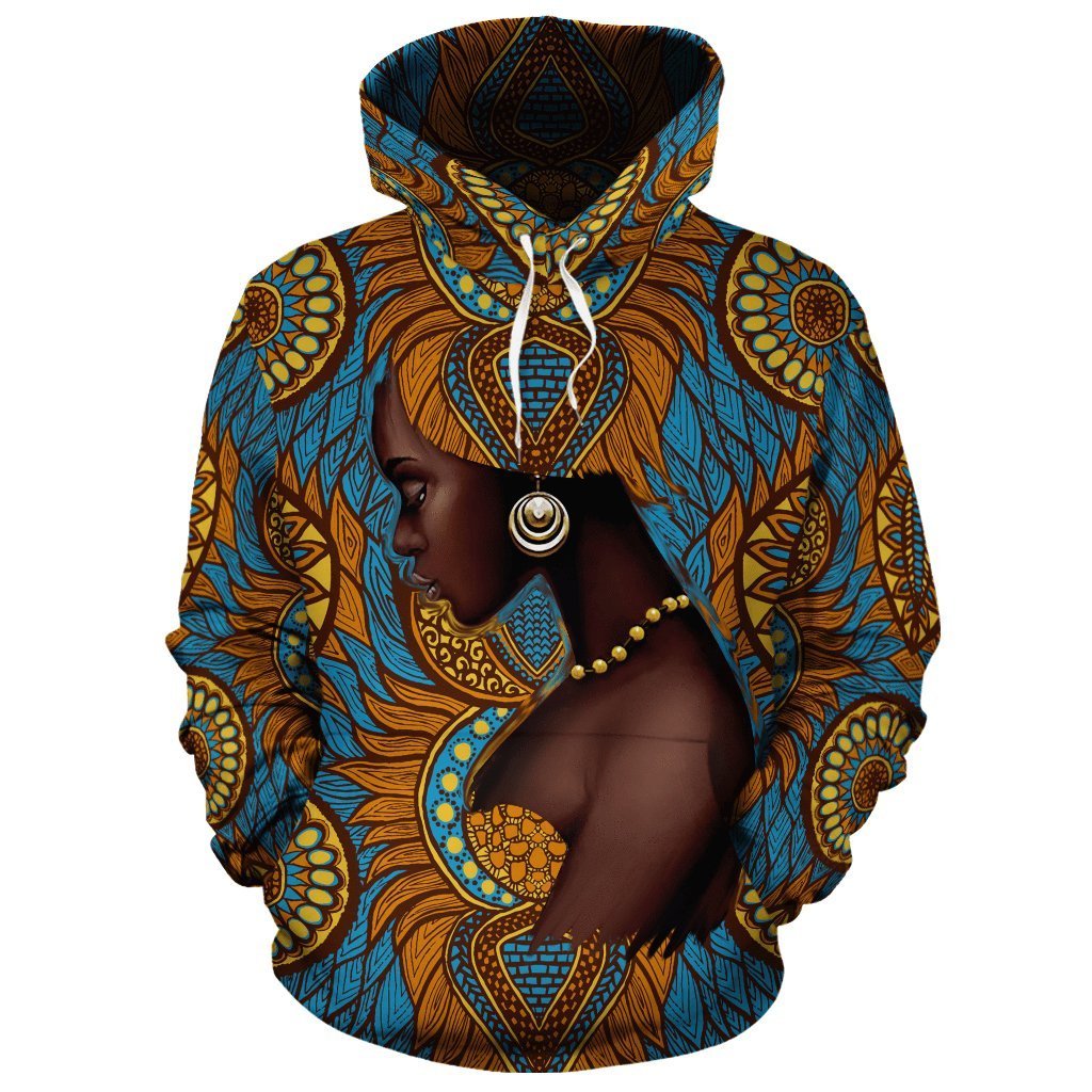 African Hoodie - African Black Girl Floral Hoodie - Amaze Style™-ALL OVER PRINT HOODIES