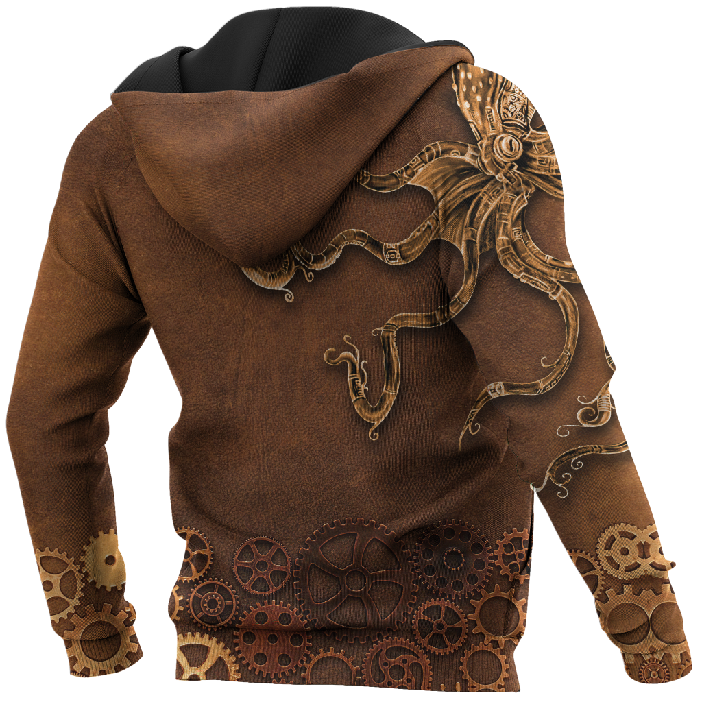 Octopus Steampunk Mechanic All Over Printed Hoodie For Men and Women TN