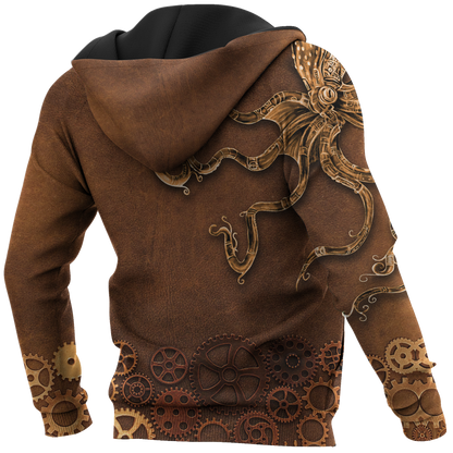Octopus Steampunk Mechanic All Over Printed Hoodie For Men and Women TN