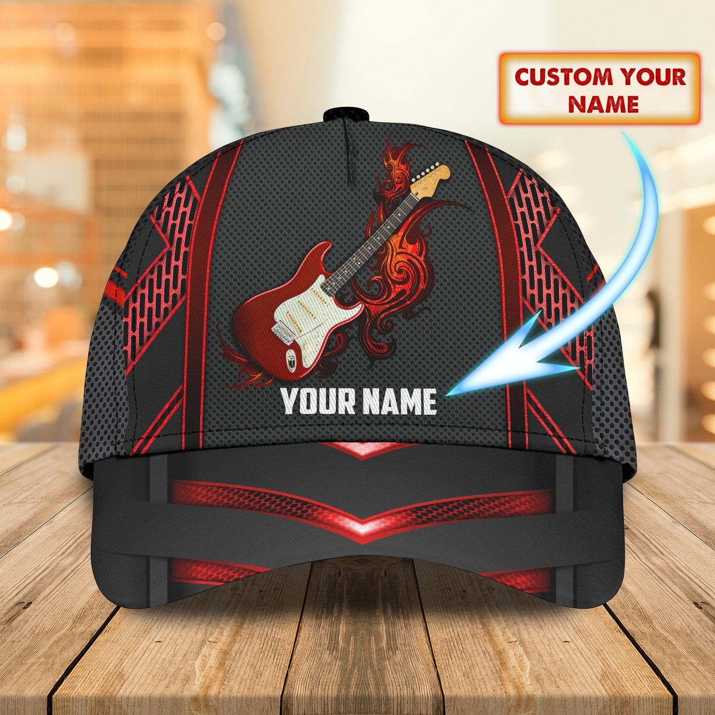 Personalized Guitar 3D Printed Cap